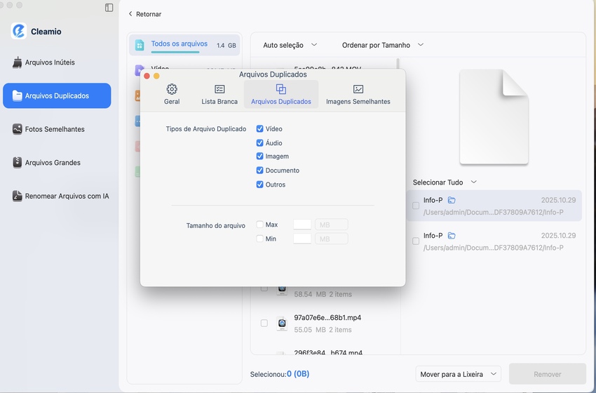 customize scanning options for duplicates