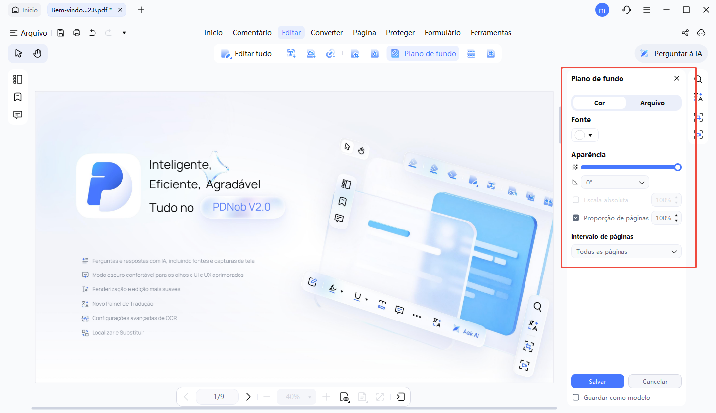 edit existing background settings