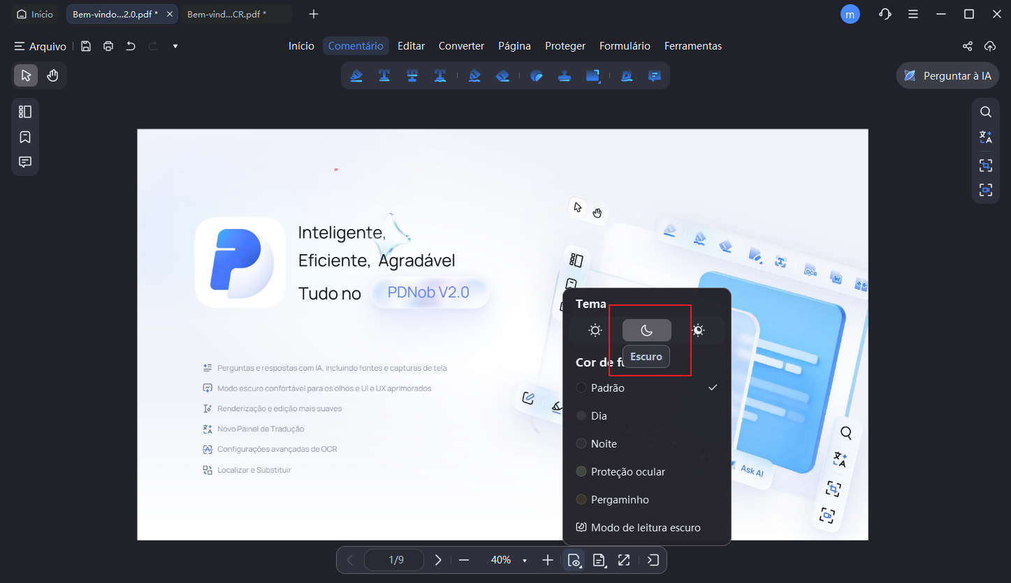 theme and background modes