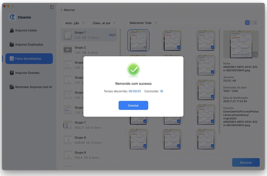 remove similar photos successfully