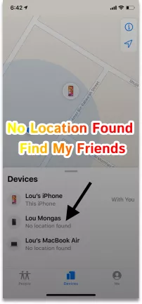no location found find my friends