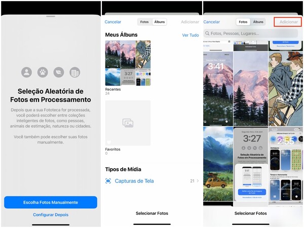como colocar papel de parede no iphone com fotos aleatórias