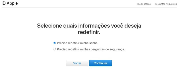 este iphone está atualmente associado a um id apple