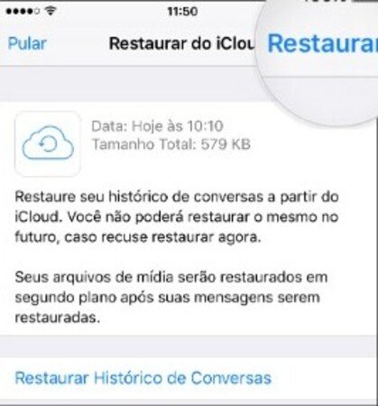 restaurar no icloud