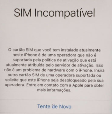 iphone nao foi possivel ativar