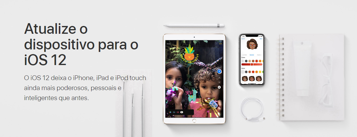 página do iOS 12 oficial