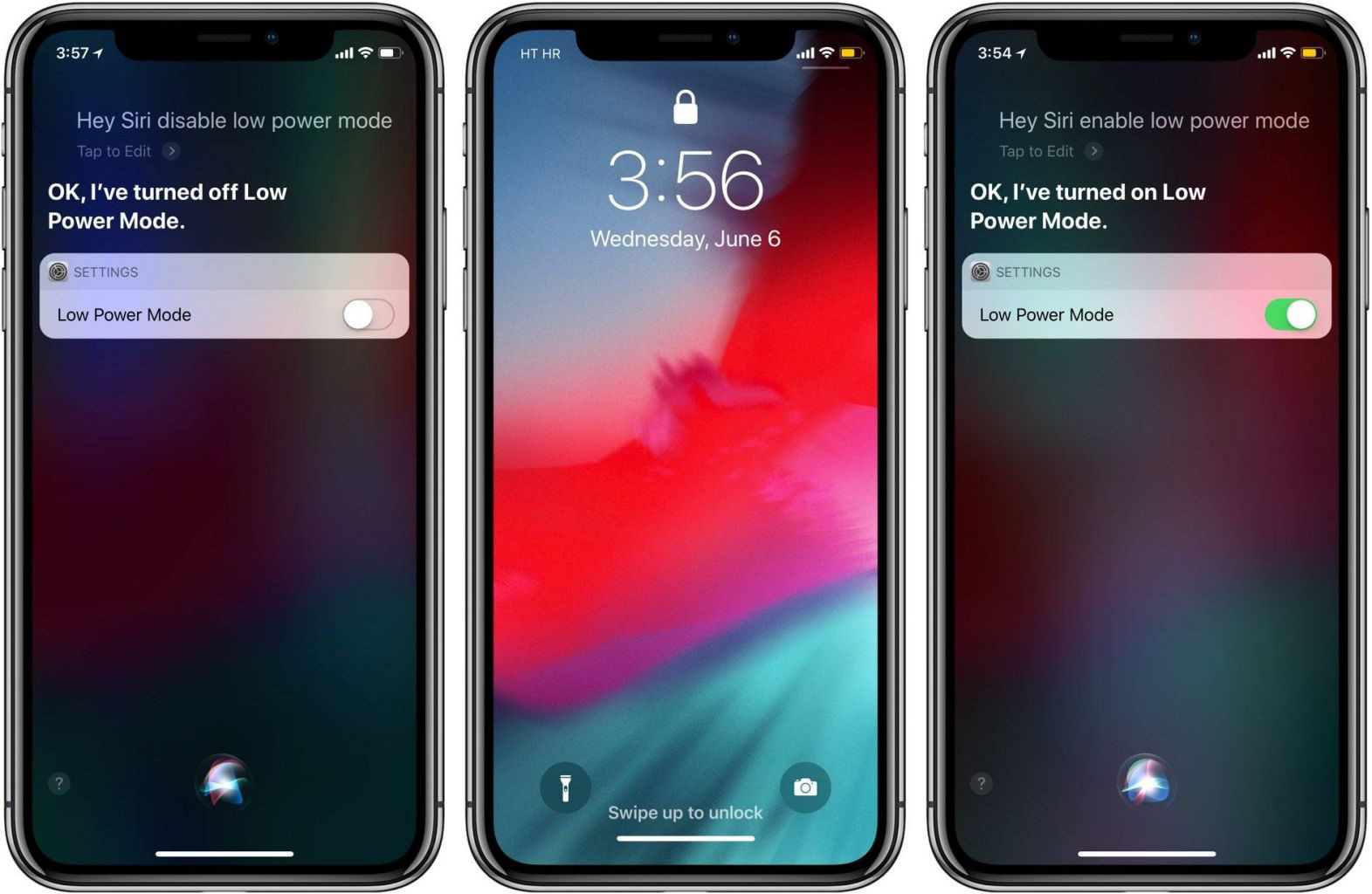 siri no modo economia de energia