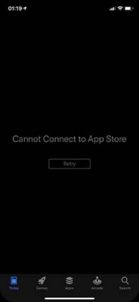 cannot connect to app store ios 13
