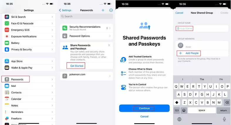 compartilhar senhas de iphone ios 17