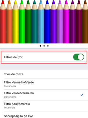 iPhone Filtros de cor