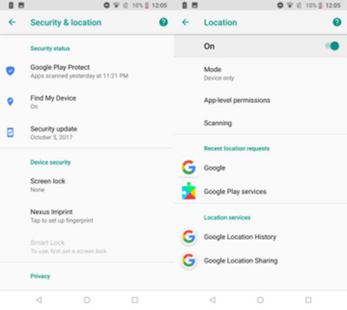 Serviço de localização Android