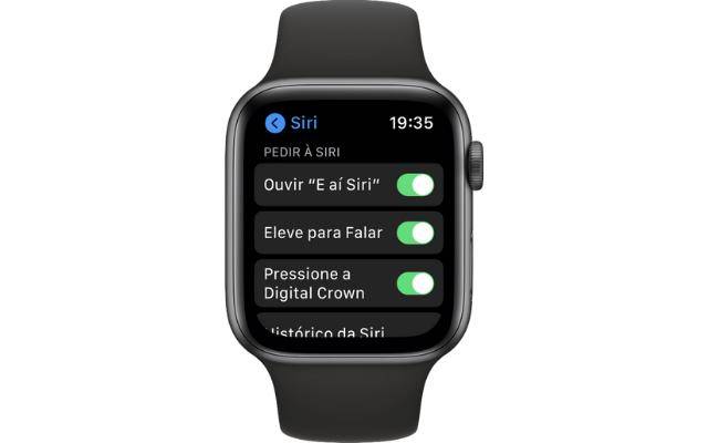 como desativar siri no apple watch