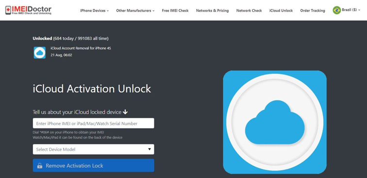 software de ativação para ignorar o bloqueio do icloud imeidoctor