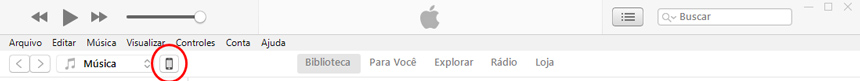 clique no ícone do iPhone