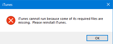 iTunes can not run