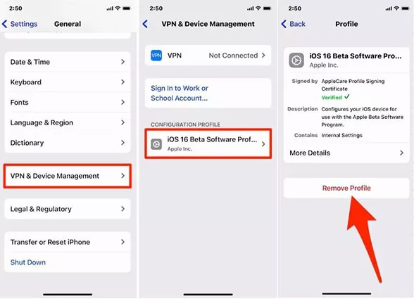  verifique perfil do ios 16 quando não consigo atualizar