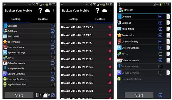 backup samsung via Backup Your Mobile