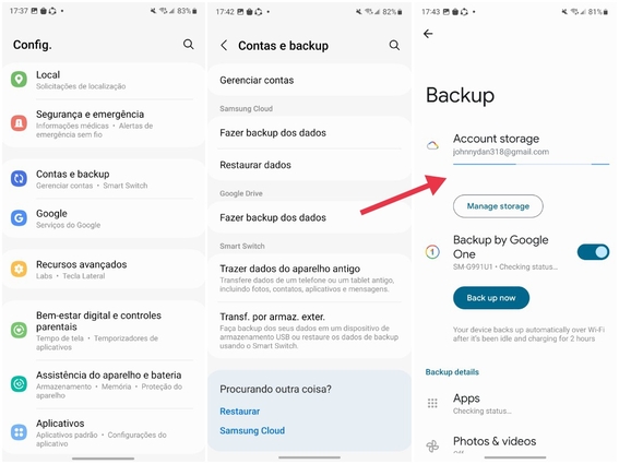 como fazer um backup no celular samsung com google drive