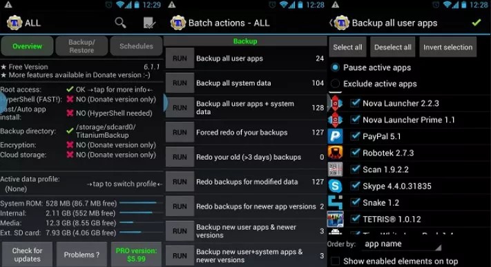 backup samsung via Titanium Backup