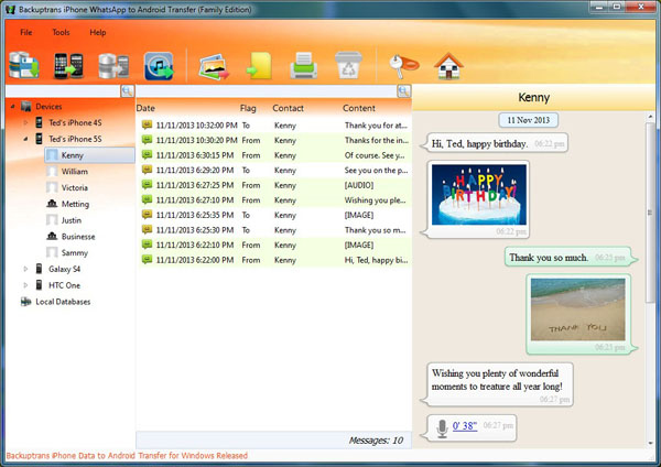 backuptrans transferir whatsapp iphone para android