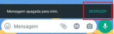 whatsapp desfazer apagar para mim