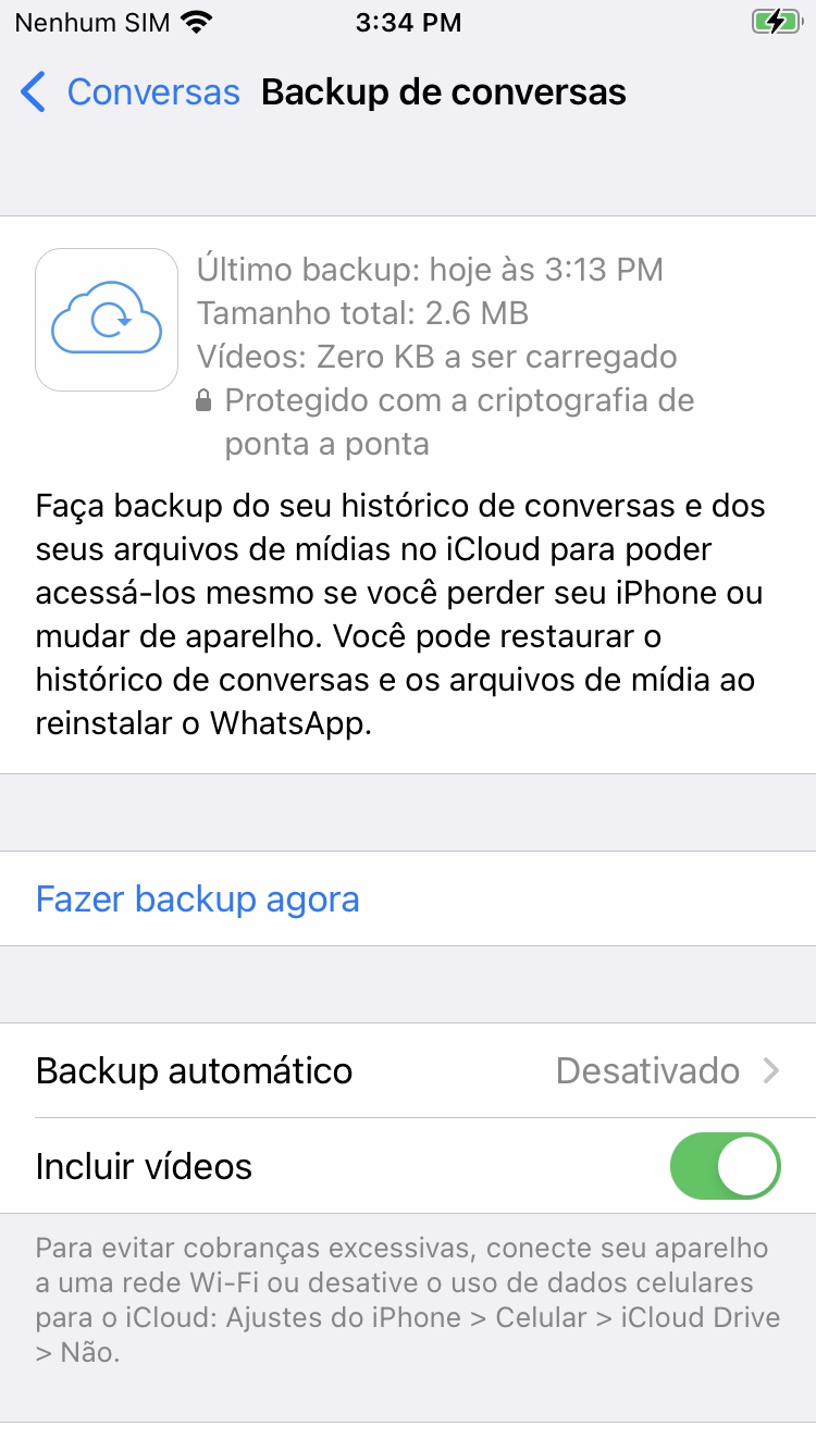 como fazer backup do whatsapp no iphone
