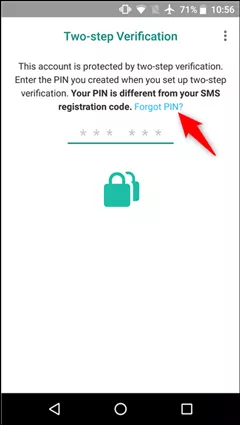 redefinição de senha do whatsapp