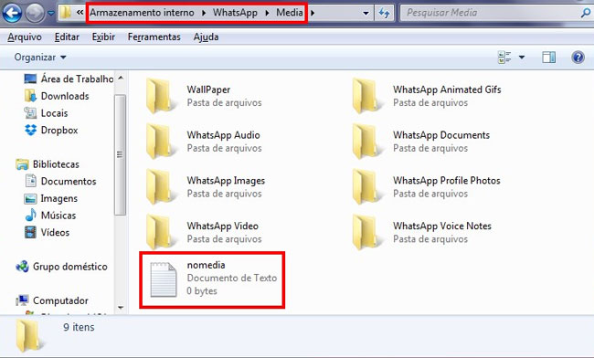 como mover whatsapp para cartão de memória