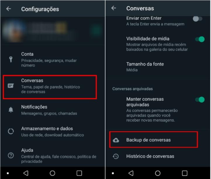 backup de conversas