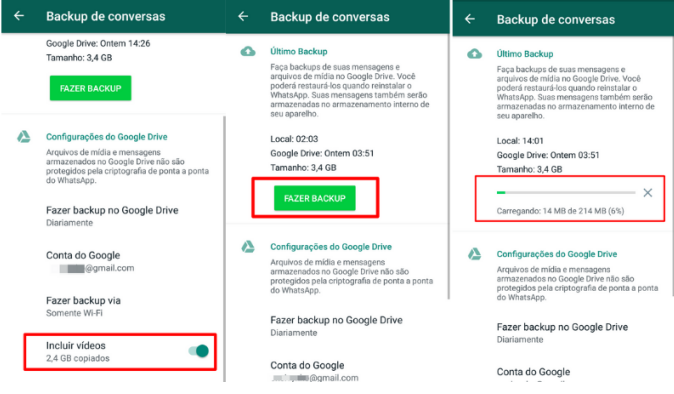 como fazer backup do whatsapp android