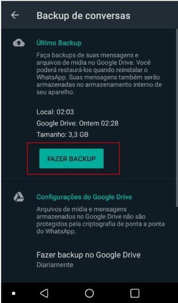backup do google drive