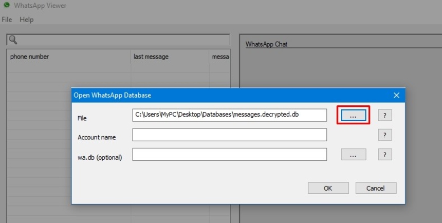 importar arquivo do whatsapp